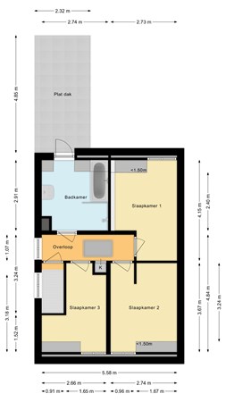 Floorplan - Nieuwstraat 52A, 2411 EM Bodegraven